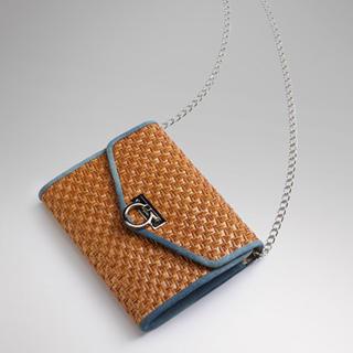 Buckled Straw Woven Cross Bag