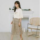 Floral A-line Skirt Light Coffee - One Size