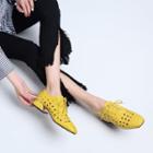 Lace-up Perforated Genuine Leather Shoes
