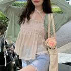 Halter Neck Smocked Top / Jacket