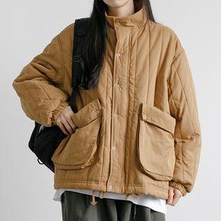 Pocket Detail Drawstring Cargo Jacket