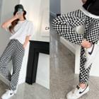 Checked Jogger Pants Ivory - One Size