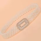 Faux Pearl Belt White Pearl - Silver - One Size