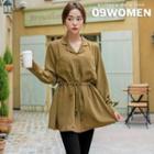 Plus Size Drawstring-waist Peplum Blouse