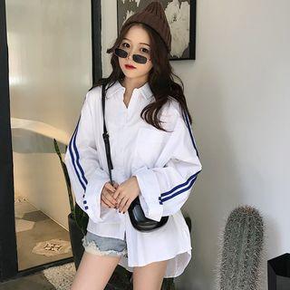 Contrast Trim Shirt White - One Size