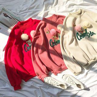 Pom Pom Detail Sequined Pullover