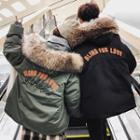 Couple Matching Furry Hood Padded Coat
