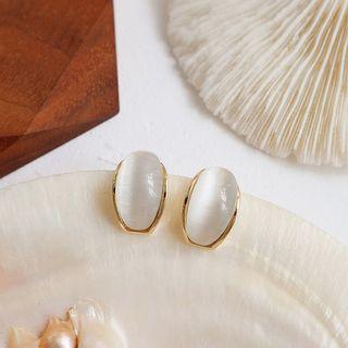 Retro Cat Eye Stone Earring 1 Pair - One Size