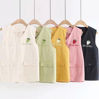 Strawberry Single Breasted Vest