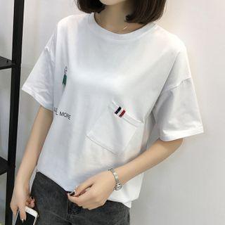 Panel Pocket Print Short-sleeve T-shirt