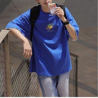 Short Sleeve Cube Embroidered T-shirt