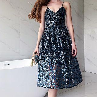Glitter Strappy Party Dress
