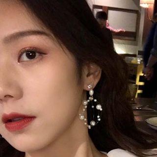 Freshwater Pearl Hoop Dangle Earring