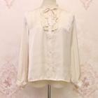 Lace Bow Long-sleeve Blouse