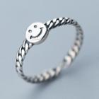 925 Sterling Silver Smiley Open Ring S925 Silver - As Shown In Figure - One Size