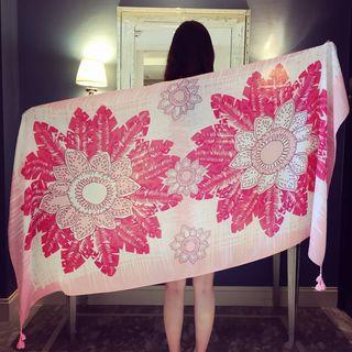 Floral Print Shawl Pink - One Size