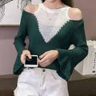 Bell Sleeve Cutout Shoulder Sweater
