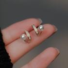 Faux Pearl Stud Earring 1 Pair - Earrings - Pearl - Gold - One Size