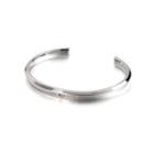 Fashion Simple Geometric 316l Stainless Steel Bangle With Cubic Zirconia Silver - One Size