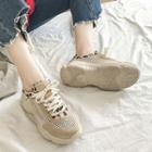 Leopard Print Panel Chunky Sneakers