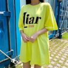 Liar Letter-printed Mini T-shirt Dress
