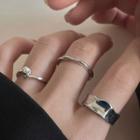 Set Of 3: Irregular Alloy Open Ring (various Designs) 3 Piece - 2267a - Irregular Ring - Silver - One Size