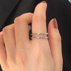 925 Sterling Silver Layered Open Ring E283 - Ring - One Size