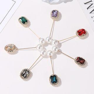 Faux Crystal Faux Pearl Brooch