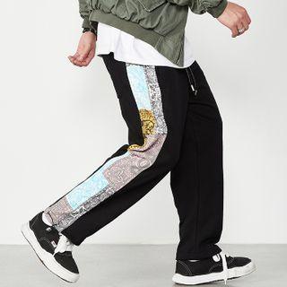 Patten Panel Wide Leg Pants