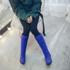 Block Heel Knee-high Snow Boots