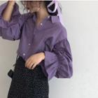 Puff Sleeve Shirt Purple - One Size