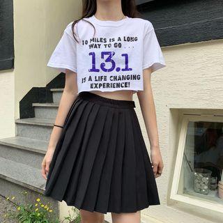 Lettering Short T-shirt White - One Size