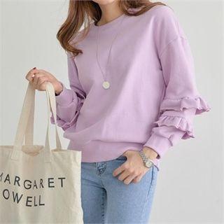 Frill-trim Loose-fit Sweatshirt