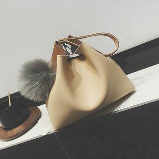 Bobble Faux Leather Bucket Bag