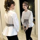 3/4-sleeve Blouse With Sash