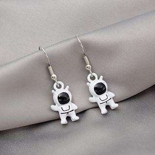 Astronaut Dangle Earring E3663 - 1 Pair - Black & White - One Size