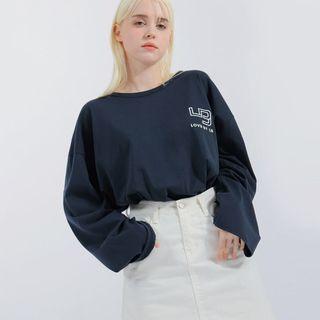 [lovb] Letter Print Oversize T-shirt