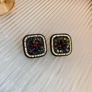 Rhinestone Drop Earring 1 Pair - Earring - Black - One Size