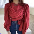 Crisscross Tie-waist Blouse