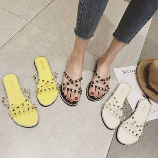 Studded Strap Slide Sandals