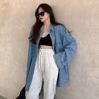 Denim Loose-fit Shirt Blue - One Size