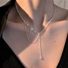 Safety Pin Sterling Silver Necklace 1pc - Silver - One Size