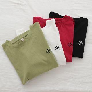 Embroidered Crewneck Long-sleeve T-shirt