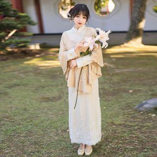Woolen Knit Cape Cardigan / Qipao Dress