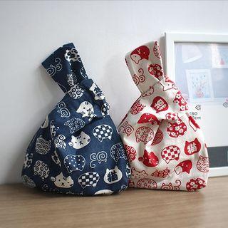 Patterned Drawstring Print Pouch