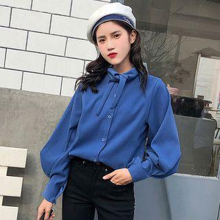 Tie-neck Puff Sleeve Shirt