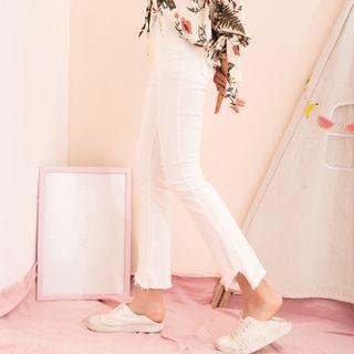 Plain Fray Skinny Pants