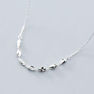 925 Sterling Silver Leaf Necklace Silver - One Size