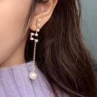 Faux Pearl Dangle Earring 1 Pair - 925 Silver - Stud Earring - One Size