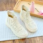 Crochet Panel Ankle Boots